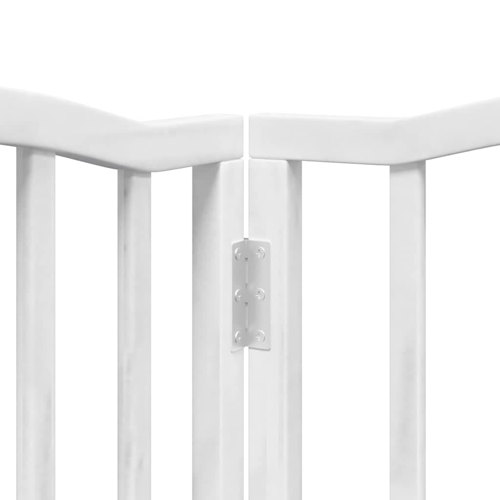Cancello Cani Porta Pieghevole Bianco 9 Pannelli 450 cm Pioppo — foto 8 di 11