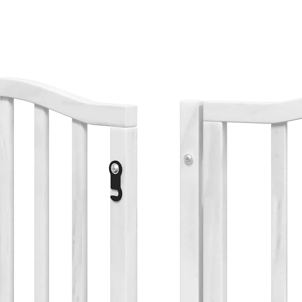 Cancello Cani Porta Pieghevole Bianco 9 Pannelli 450 cm Pioppo — foto 10 di 11