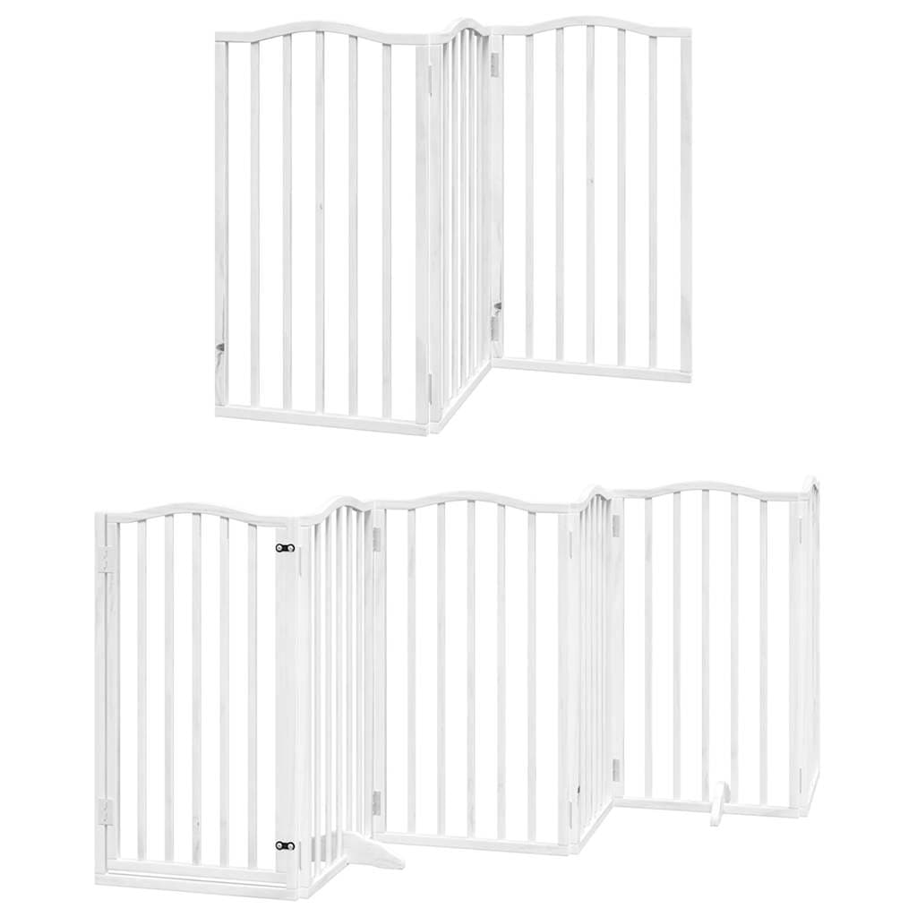 Cancello Cani Porta Pieghevole Bianco 15 Pannelli 750 cm Pioppo — miniatura 3 di 11