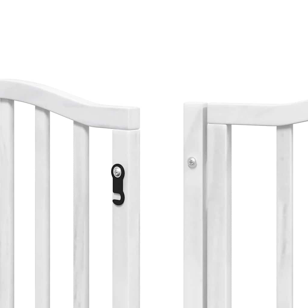 Cancello Cani Porta Pieghevole Bianco 15 Pannelli 750 cm Pioppo — miniatura 10 di 11