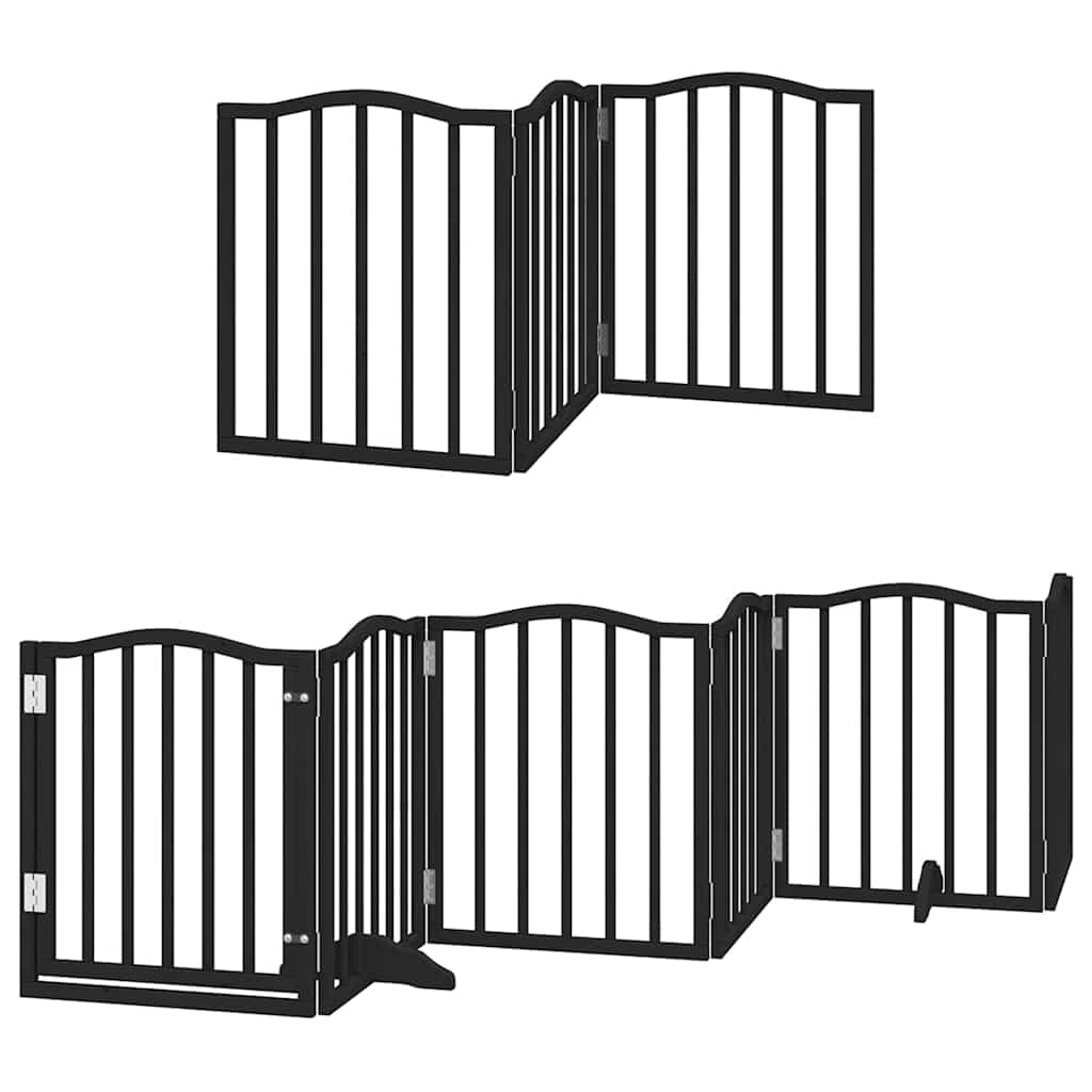 Cancello per Cani Porta Pieghevole Nero 9 Pannelli 450cm Pioppo — miniatura 3 di 11
