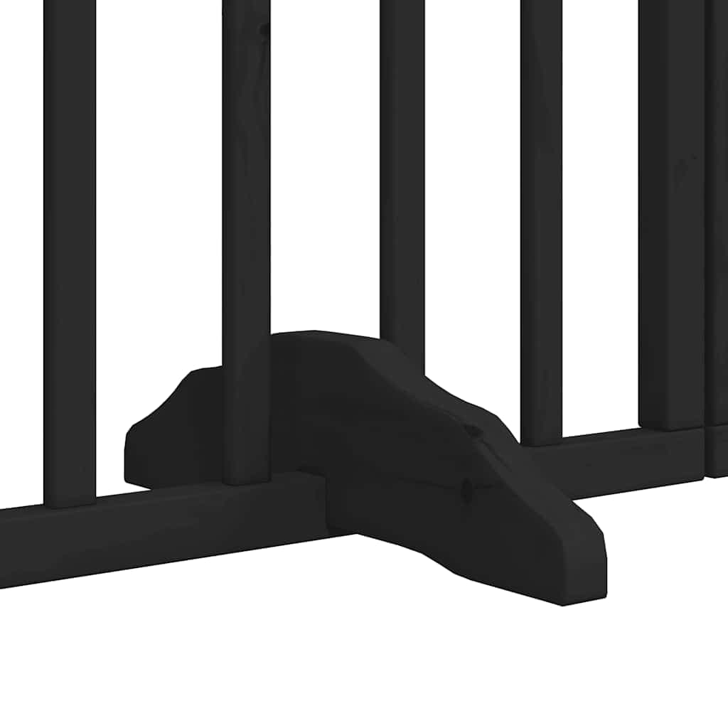 Cancello Cani Porta Pieghevole Nero 12 Pannelli 600 cm Pioppo — miniatura 7 di 11