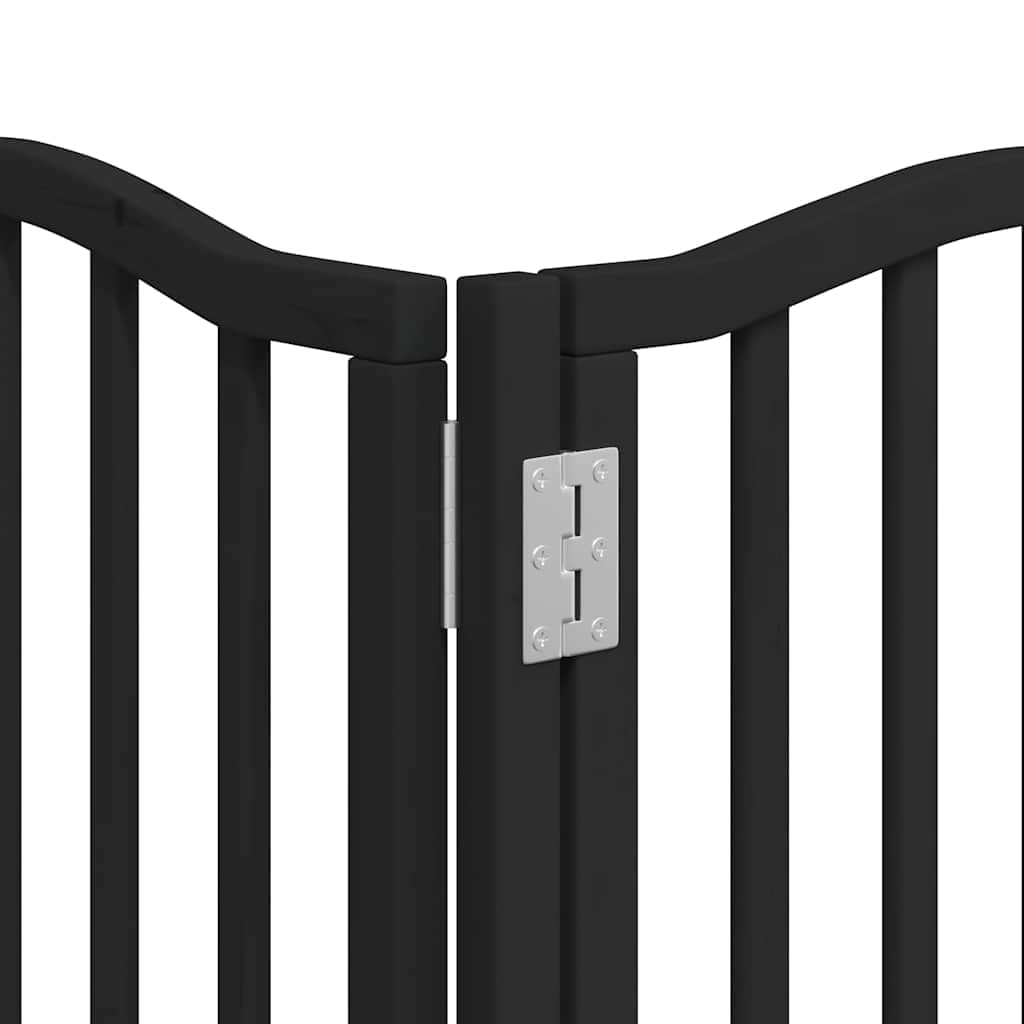 Cancello Cani Porta Pieghevole Nero 12 Pannelli 600 cm Pioppo — miniatura 9 di 11