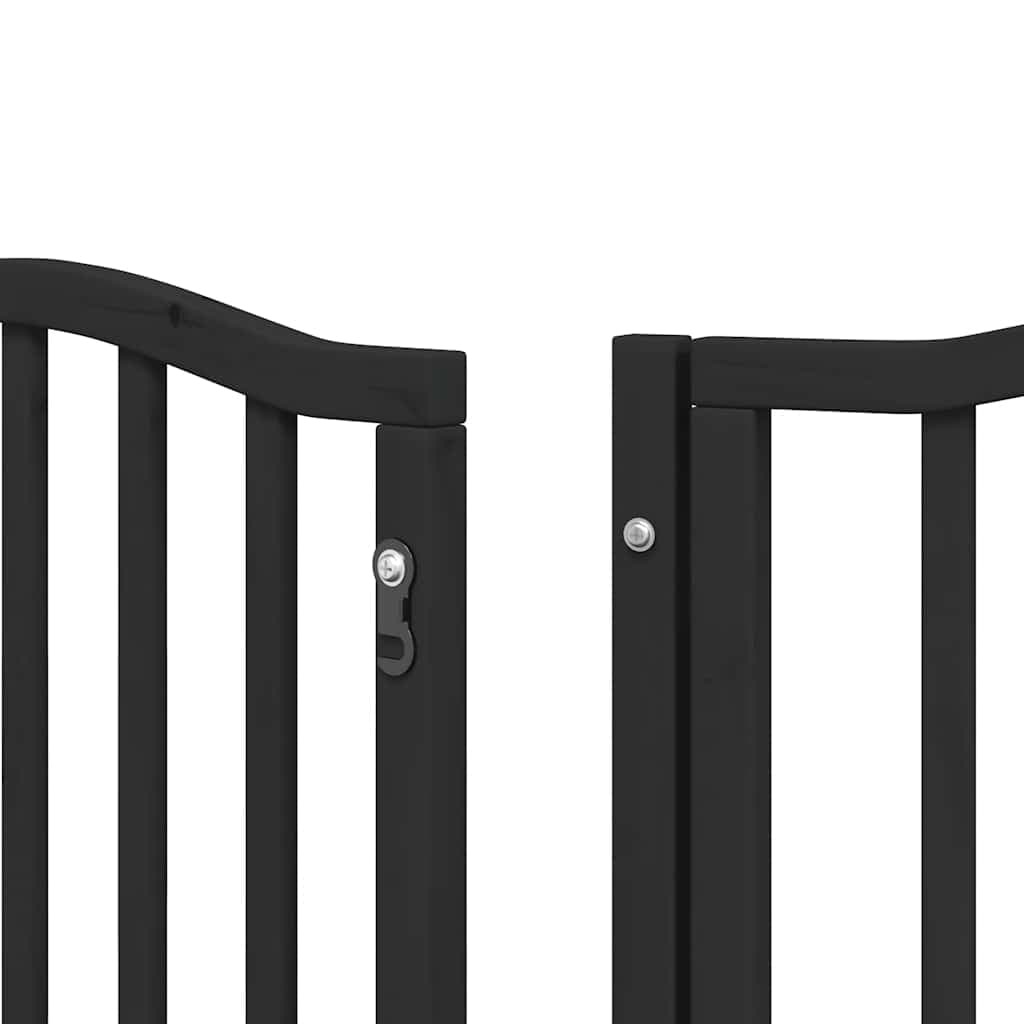 Cancello Cani Porta Pieghevole Nero 15 Pannelli 750 cm Pioppo — miniatura 10 di 11