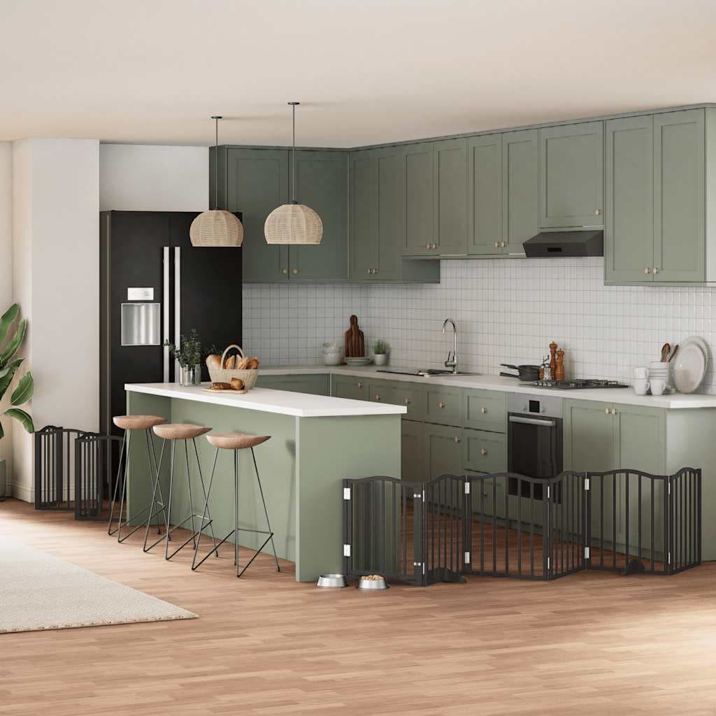 Cancello Cani Porta Pieghevole Nero 15 Pannelli 750 cm Pioppo — miniatura 1 di 11
