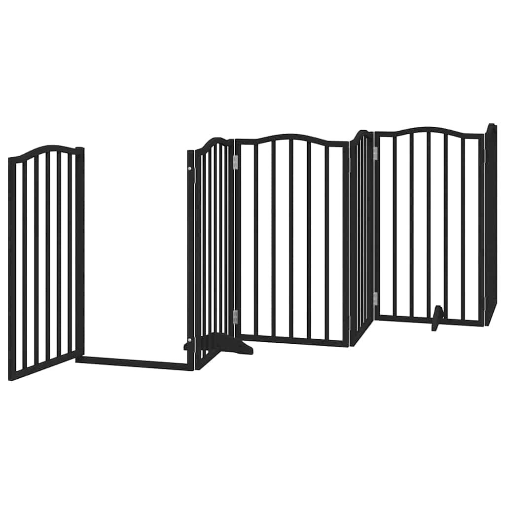 Cancello per Cani Porta Pieghevole Nero 9 Pannelli 450cm Pioppo — foto 4 di 11