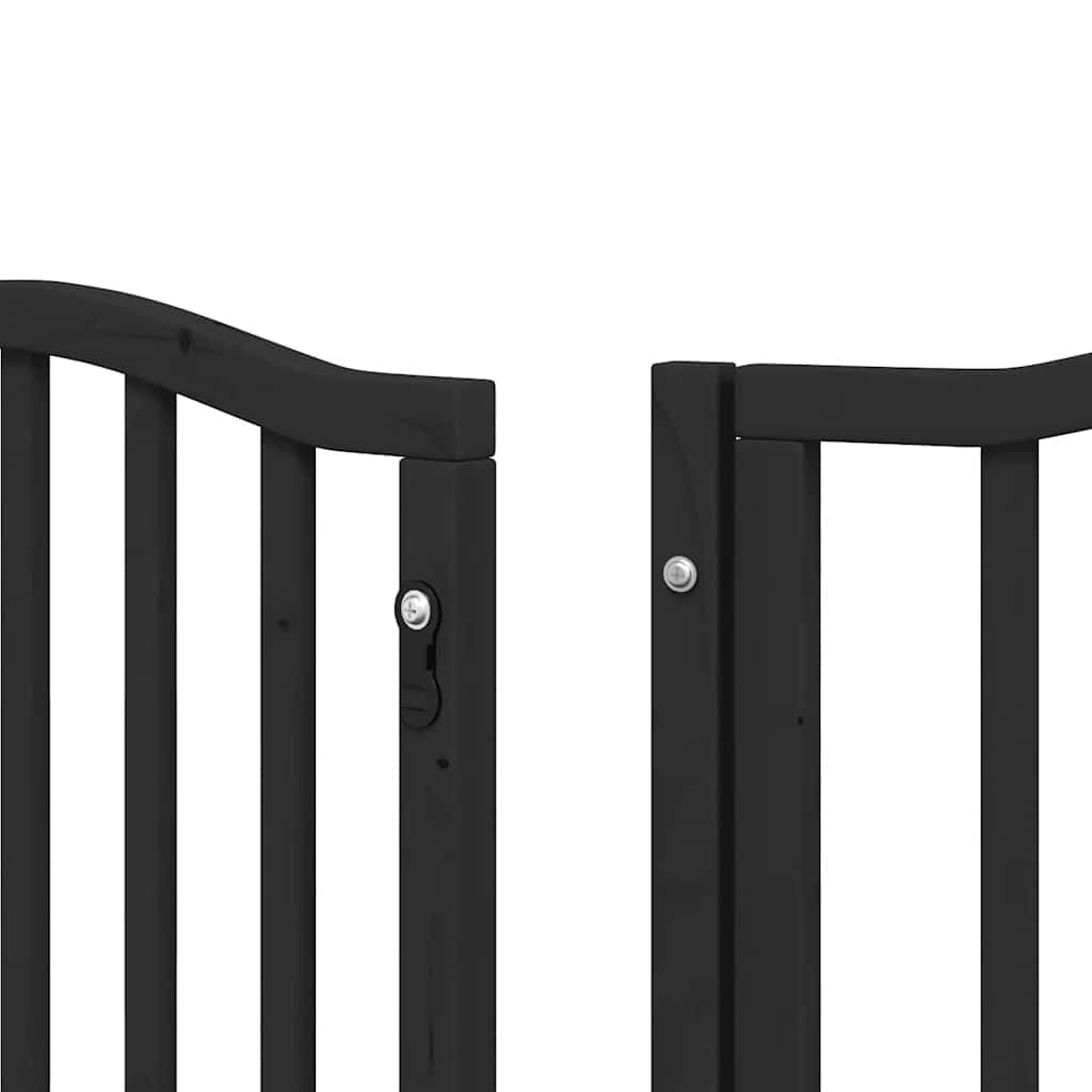 Cancello per Cani Porta Pieghevole Nero 9 Pannelli 450cm Pioppo — foto 10 di 11
