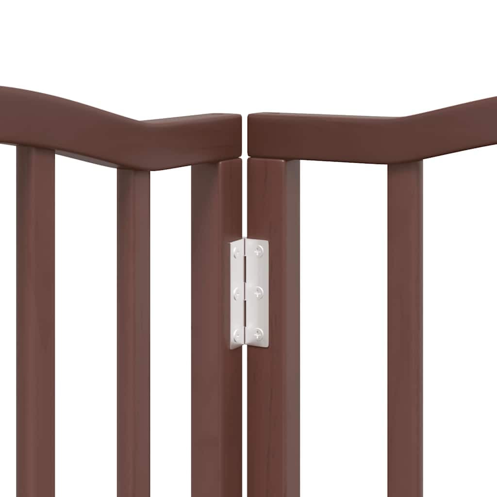 Cancello Cani Porta Pieghevole Marrone 9 Pannelli 450cm Pioppo — foto 8 di 11
