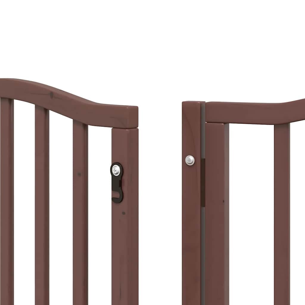 Cancello Cani Porta Pieghevole Marrone 9 Pannelli 450cm Pioppo — foto 10 di 11