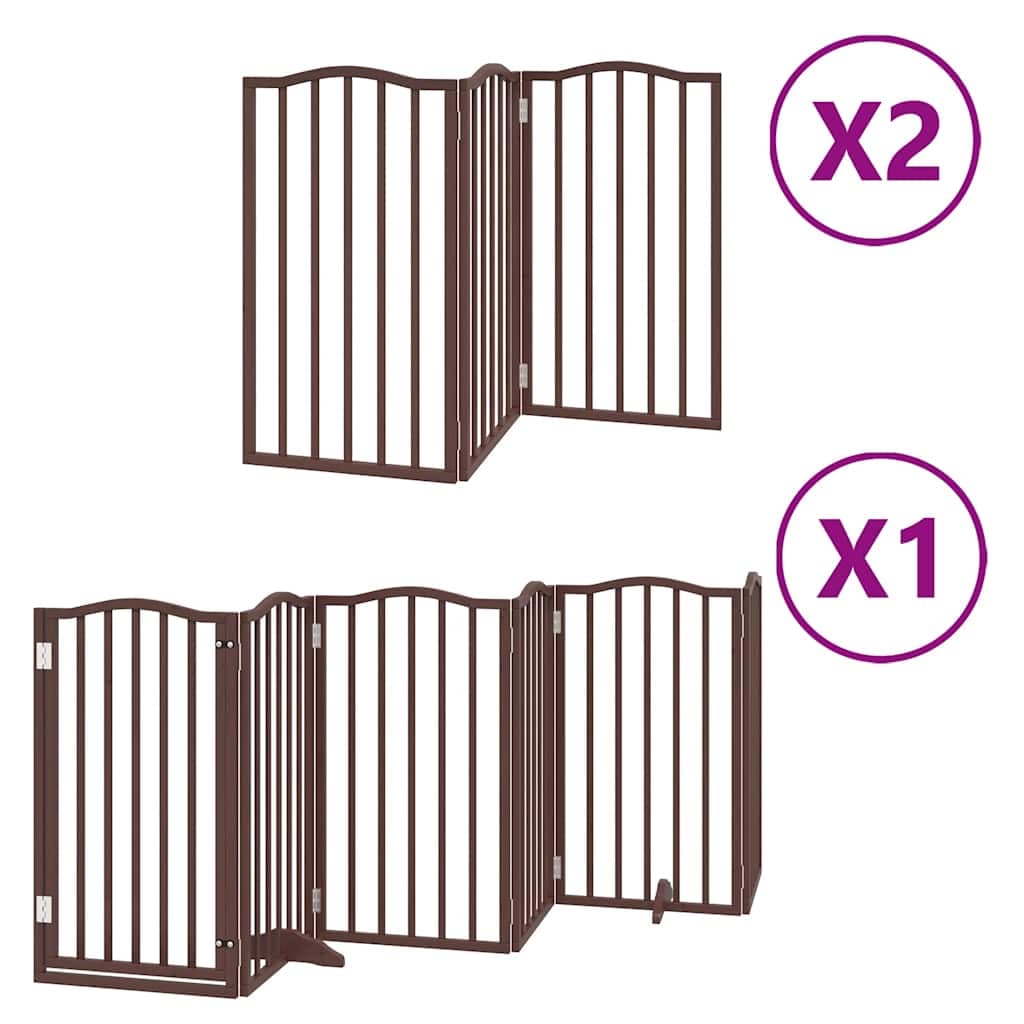 Cancello Cani Porta Pieghevole Marrone 12 Pannelli 600cm Pioppo — miniatura 2 di 11