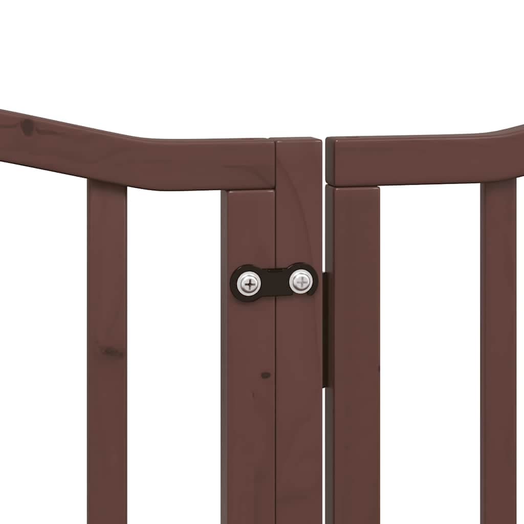Cancello Cani Porta Pieghevole Marrone 12 Pannelli 600cm Pioppo — miniatura 6 di 11