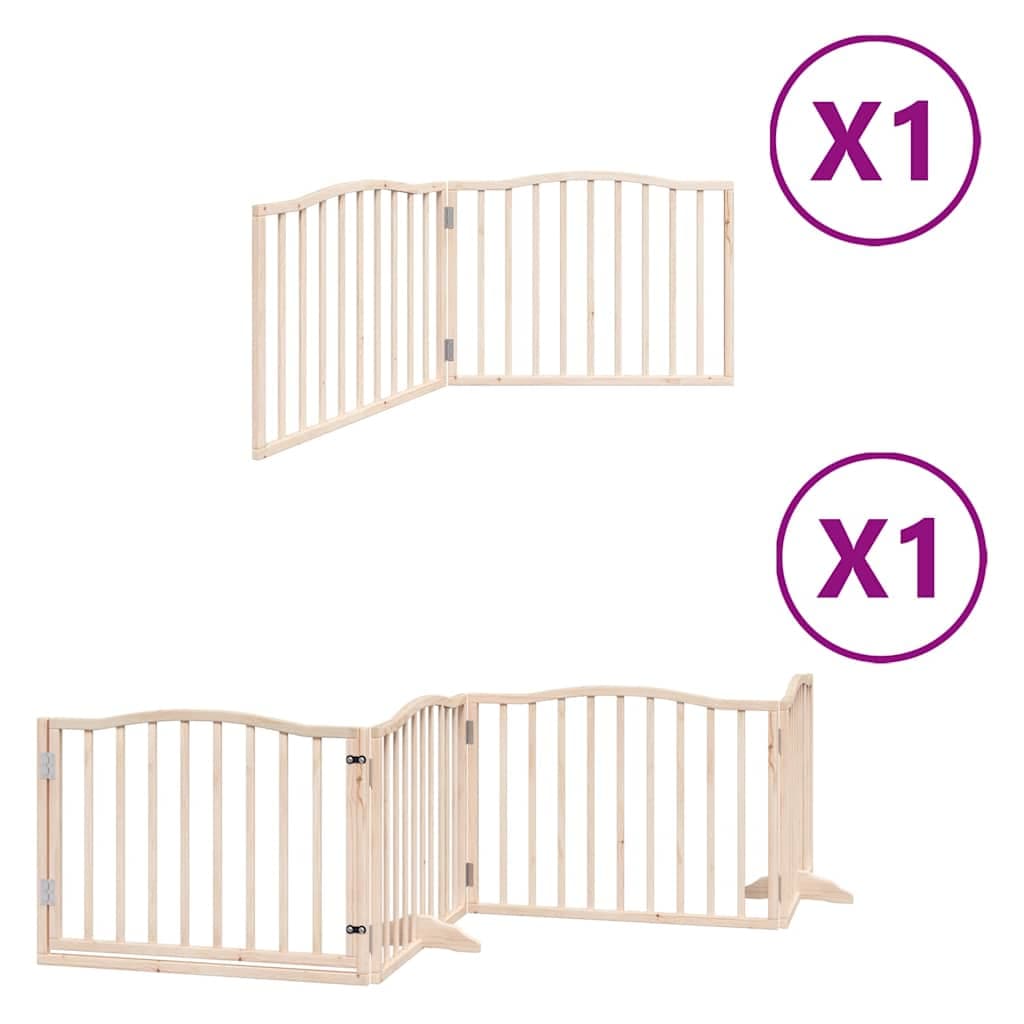 Cancello per Cani Pieghevole 6 Pannelli 480 cm Legno di Pioppo — miniatura 2 di 11