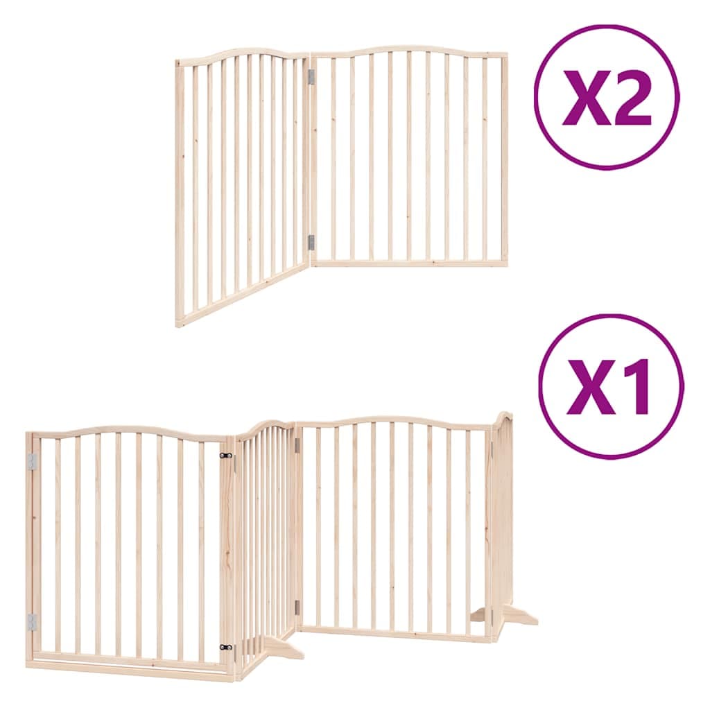 Cancello per Cani Porta Pieghevole 8 Pannelli 640 cm in Pioppo — miniatura 2 di 11