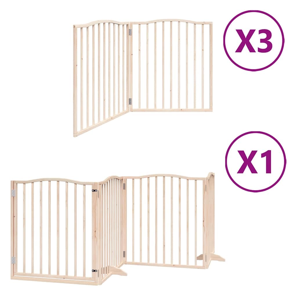 Cancello per Cani Porta Pieghevole 10 Pannelli 800 cm in Pioppo — miniatura 2 di 11