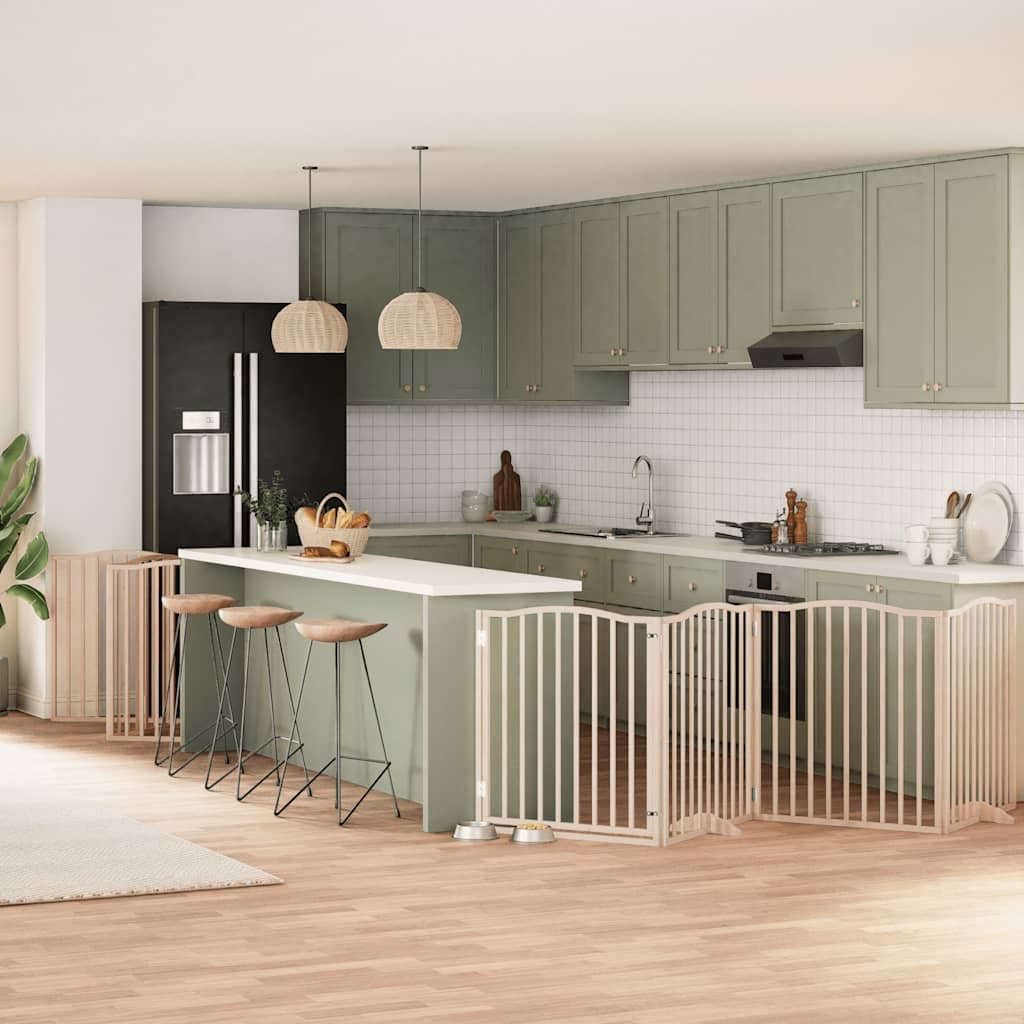 Cancello per Cani Porta Pieghevole 10 Pannelli 800 cm in Pioppo — miniatura 1 di 11