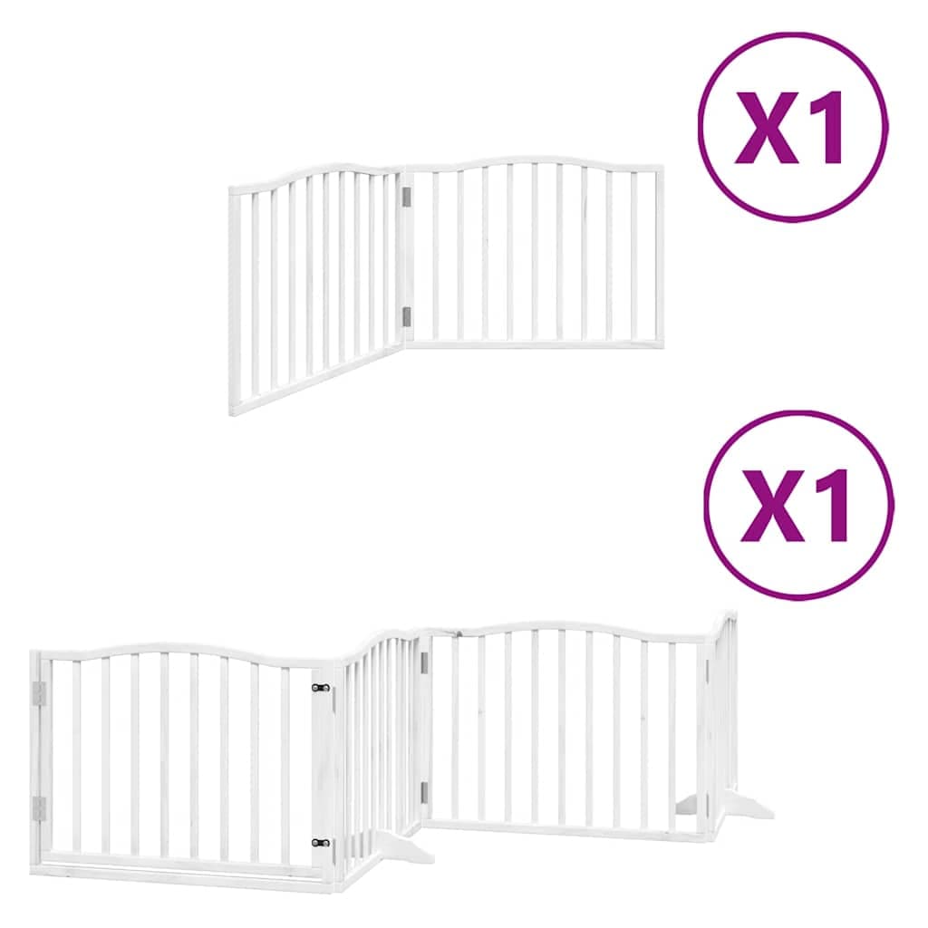 Cancello Cani Porta Pieghevole Bianco 6 Pannelli 480 cm Pioppo — miniatura 2 di 11