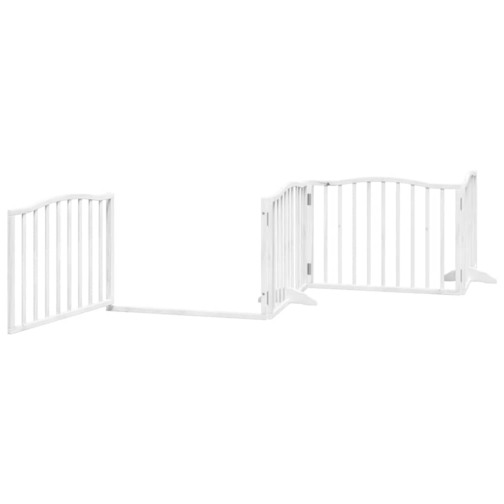 Cancello Cani Porta Pieghevole Bianco 6 Pannelli 480 cm Pioppo — miniatura 4 di 11