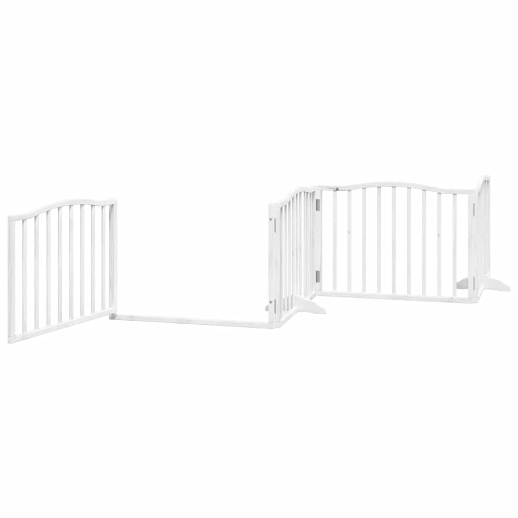 Cancello Cani Porta Pieghevole Bianco 8 Pannelli 640 cm Pioppo — miniatura 4 di 11