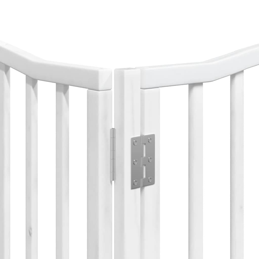 Cancello Cani Porta Pieghevole Bianco 8 Pannelli 640 cm Pioppo — miniatura 10 di 11