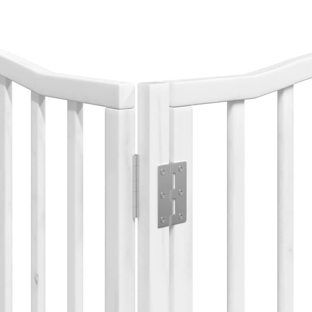 Cancello Cani Porta Pieghevole Bianco 10 Pannelli 800 cm Pioppo — foto 10 di 11