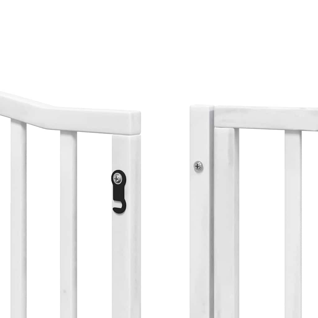 Cancello Cani Porta Pieghevole Bianco 12 Pannelli 960 cm Pioppo — foto 9 di 11