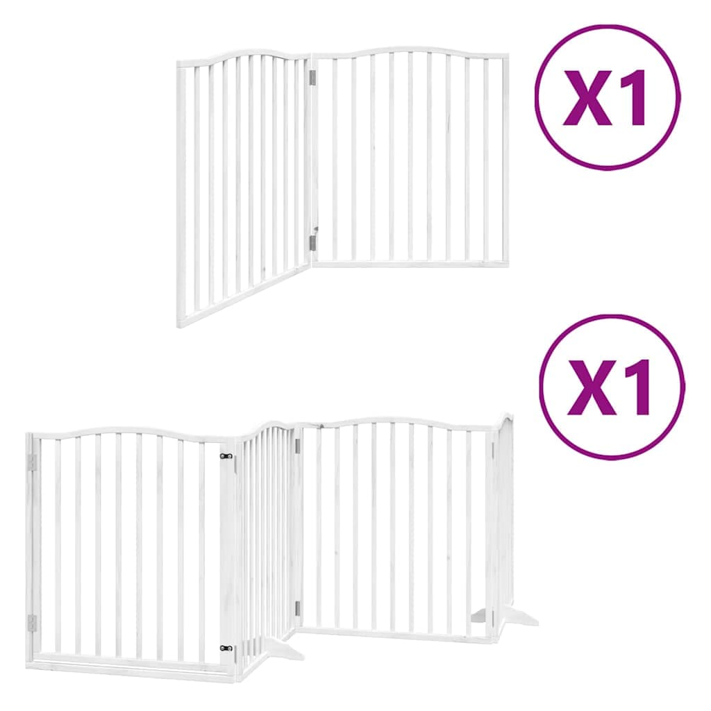 Cancello Cani Porta Pieghevole Bianco 6 Pannelli 480 cm Pioppo — miniatura 2 di 11