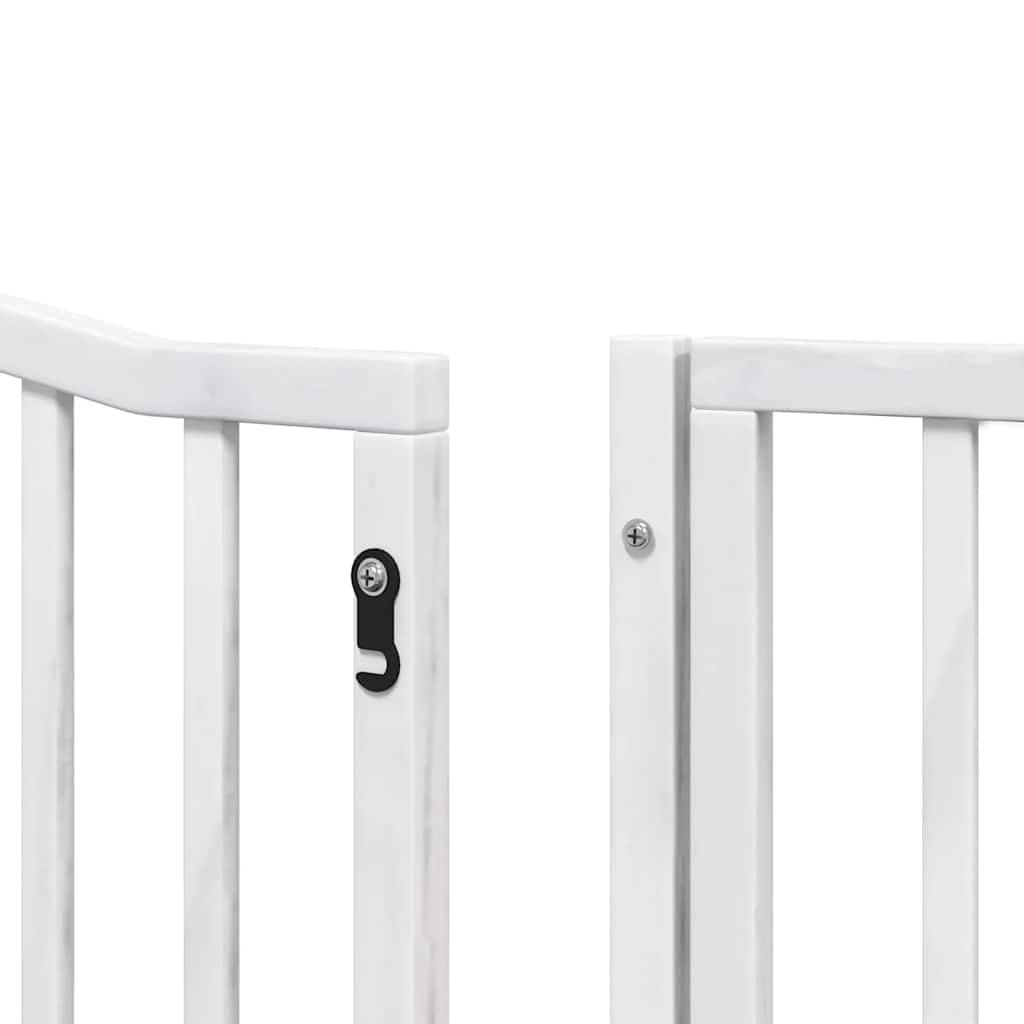 Cancello Cani Porta Pieghevole Bianco 6 Pannelli 480 cm Pioppo — miniatura 10 di 11