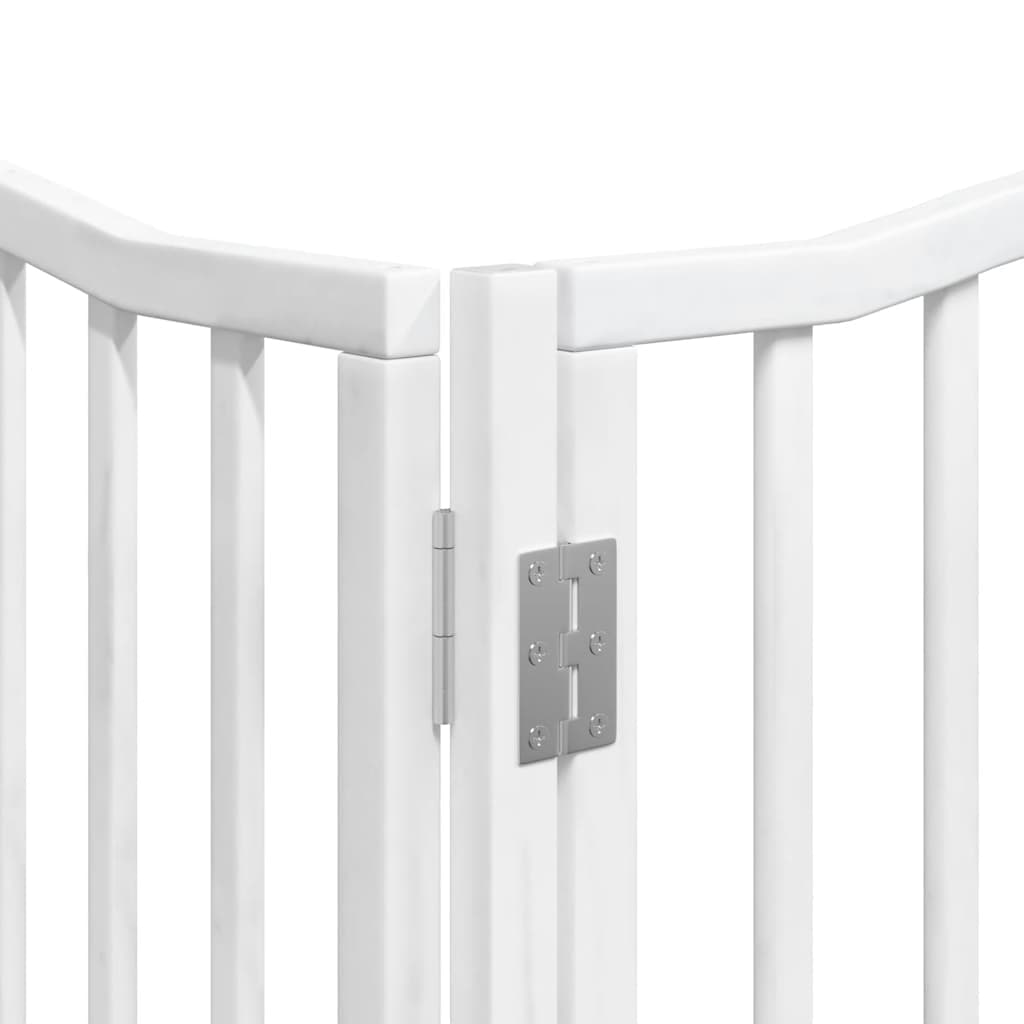 Cancello Cani Porta Pieghevole Bianco 8 Pannelli 640 cm Pioppo — miniatura 9 di 11