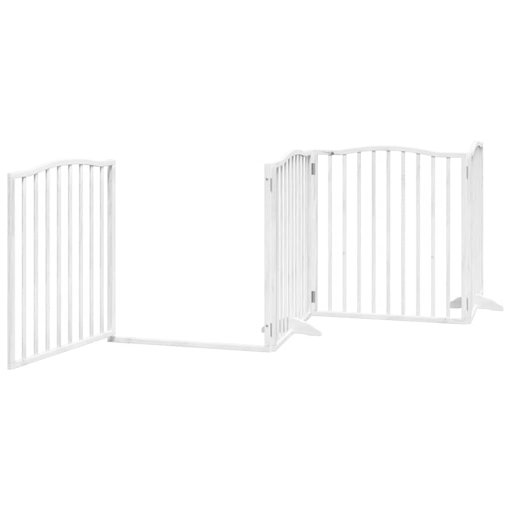 Cancello Cani Porta Pieghevole Bianco 10 Pannelli 800 cm Pioppo — foto 4 di 11