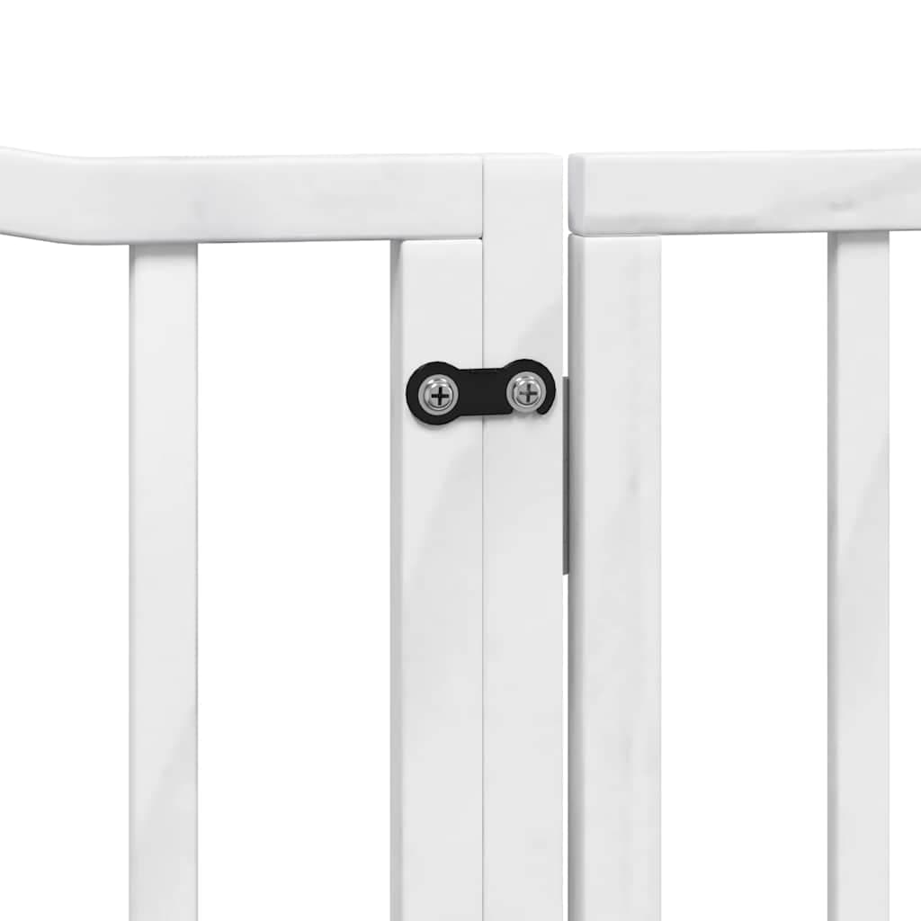 Cancello Cani Porta Pieghevole Bianco 10 Pannelli 800 cm Pioppo — foto 6 di 11
