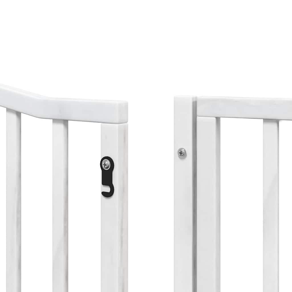 Cancello Cani Porta Pieghevole Bianco 10 Pannelli 800 cm Pioppo — foto 10 di 11