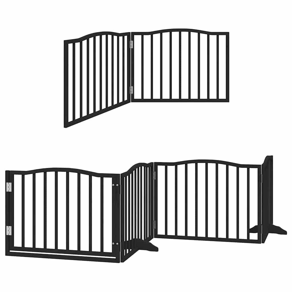 Cancello Cani Porta Pieghevole Nero 10 Pannelli 800 cm Pioppo — miniatura 3 di 11