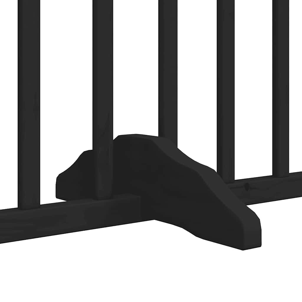 Cancello Cani Porta Pieghevole Nero 10 Pannelli 800 cm Pioppo — miniatura 6 di 11