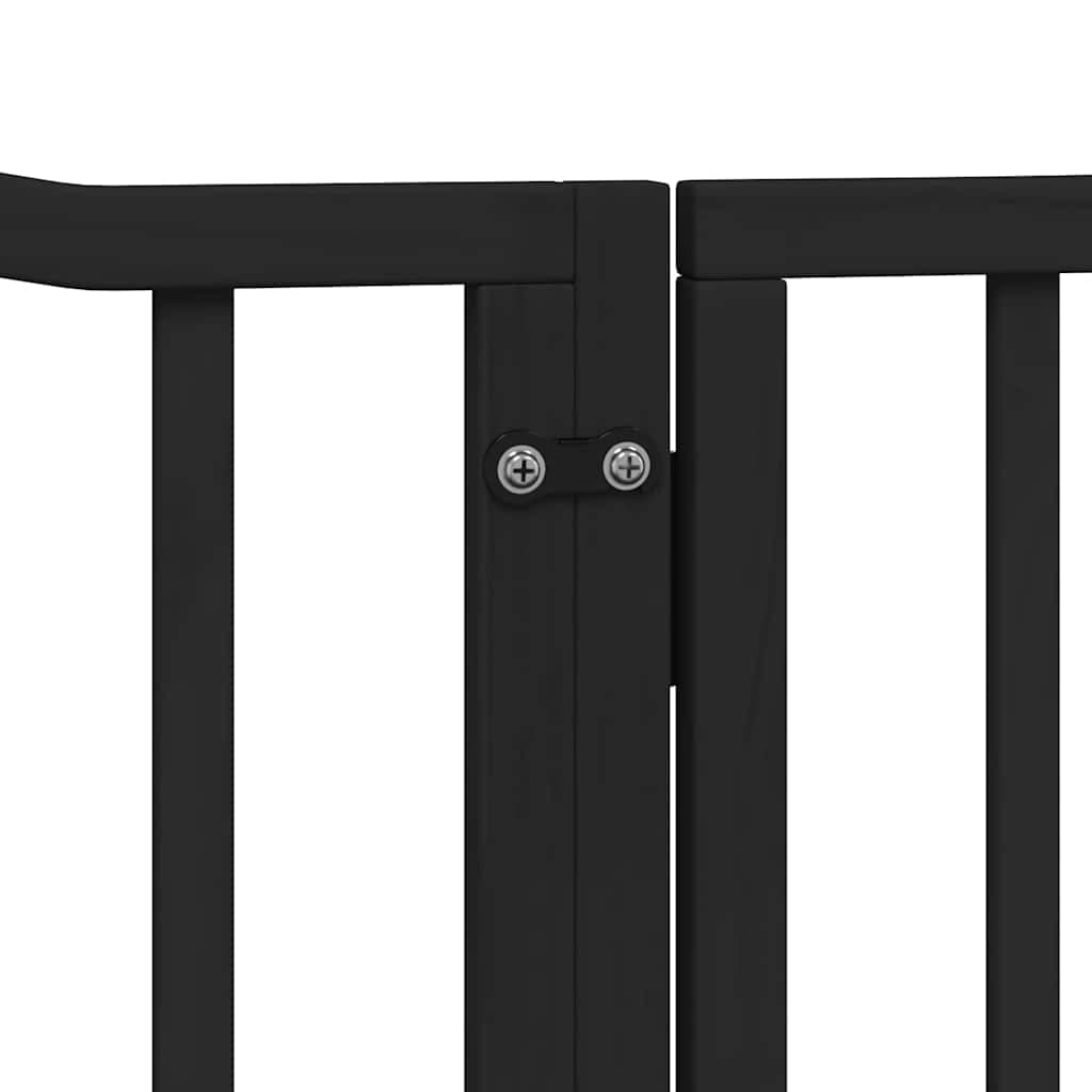 Cancello Cani Porta Pieghevole Nero 10 Pannelli 800 cm Pioppo — miniatura 7 di 11