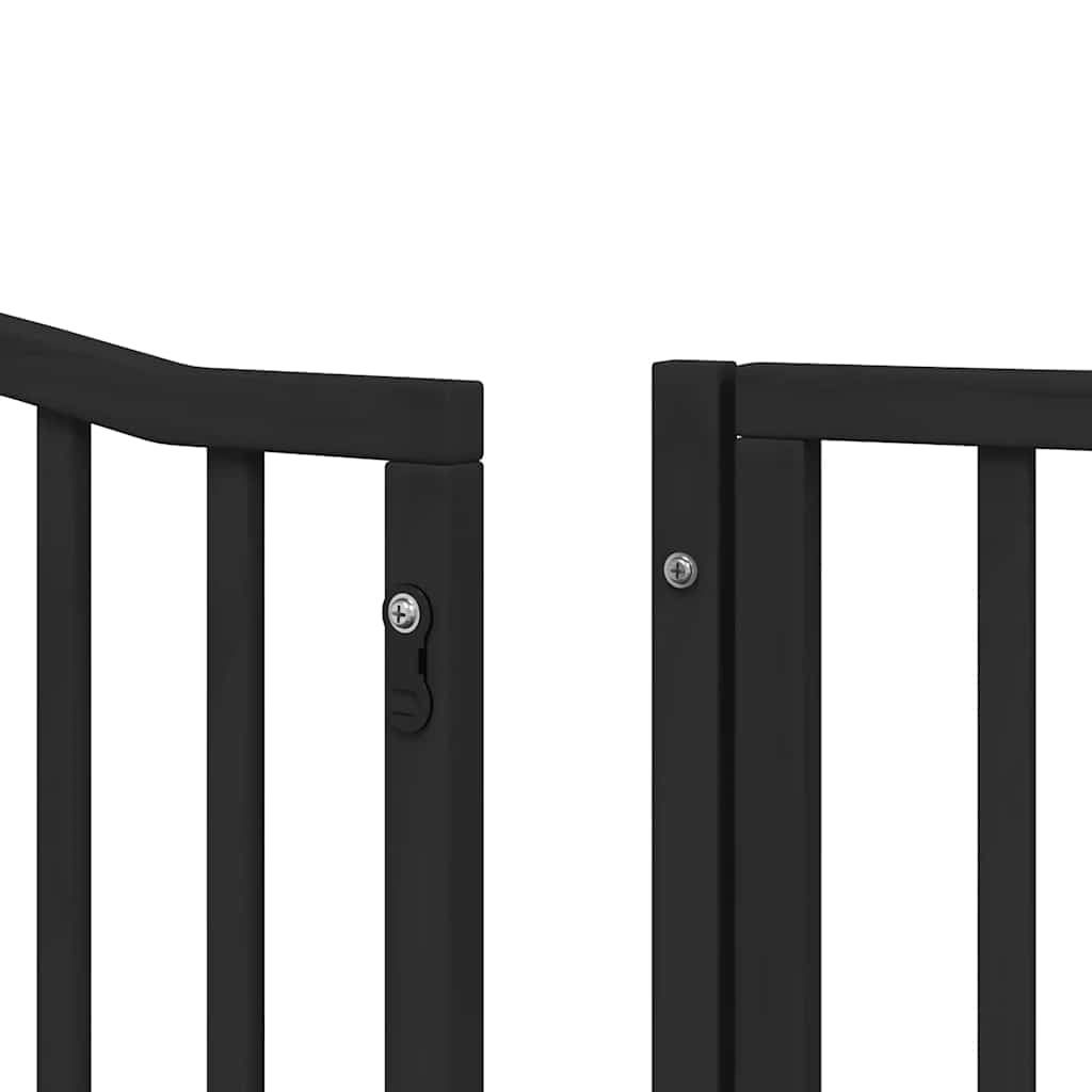 Cancello Cani Porta Pieghevole Nero 12 Pannelli 960 cm Pioppo — miniatura 9 di 11