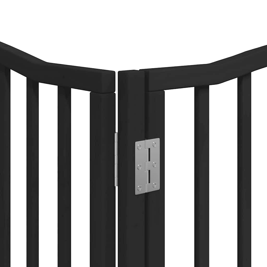 Cancello Cani Porta Pieghevole Nero 12 Pannelli 960 cm Pioppo — miniatura 10 di 11