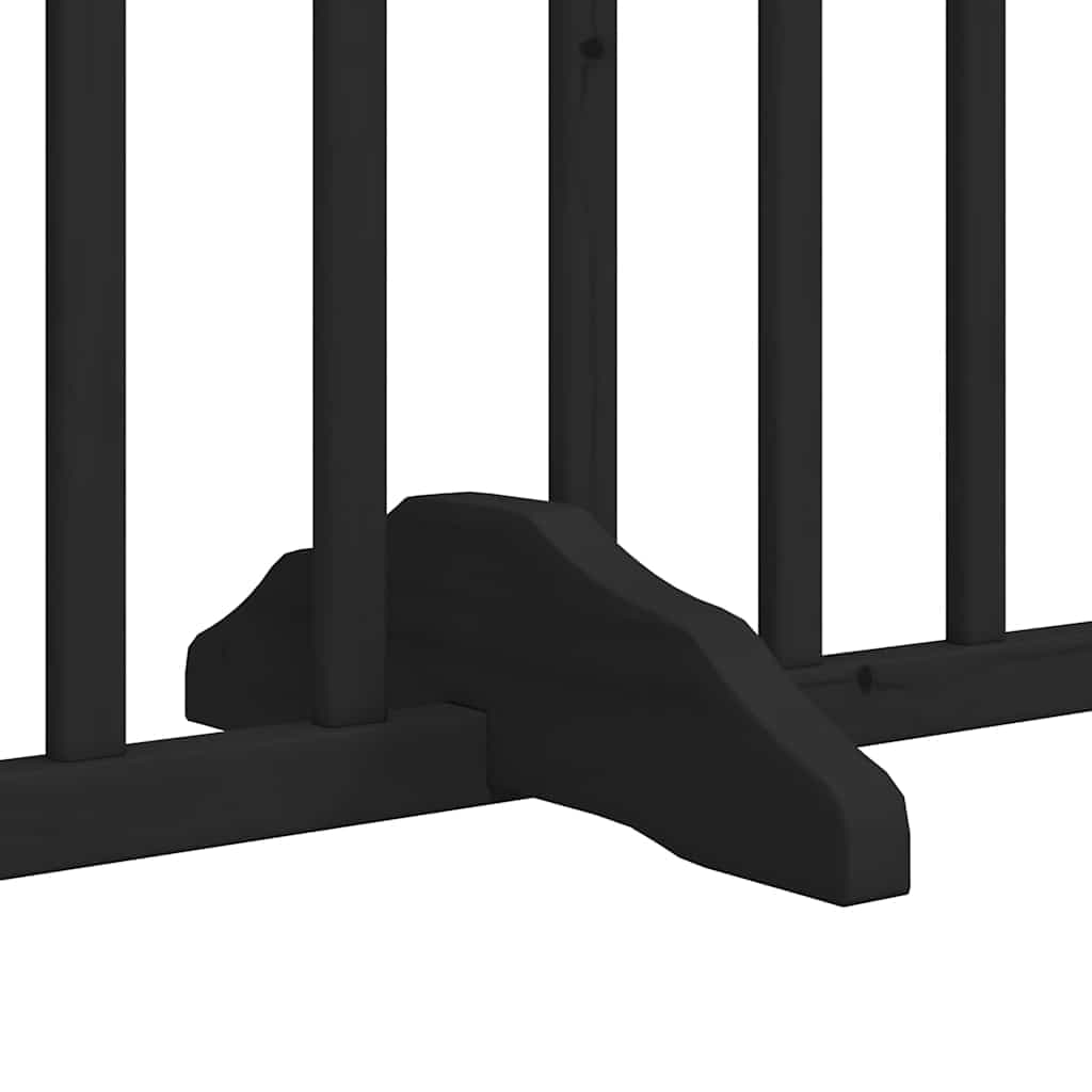 Cancello per Cani Porta Pieghevole Nero 6 Pannelli 480cm Pioppo — miniatura 7 di 11