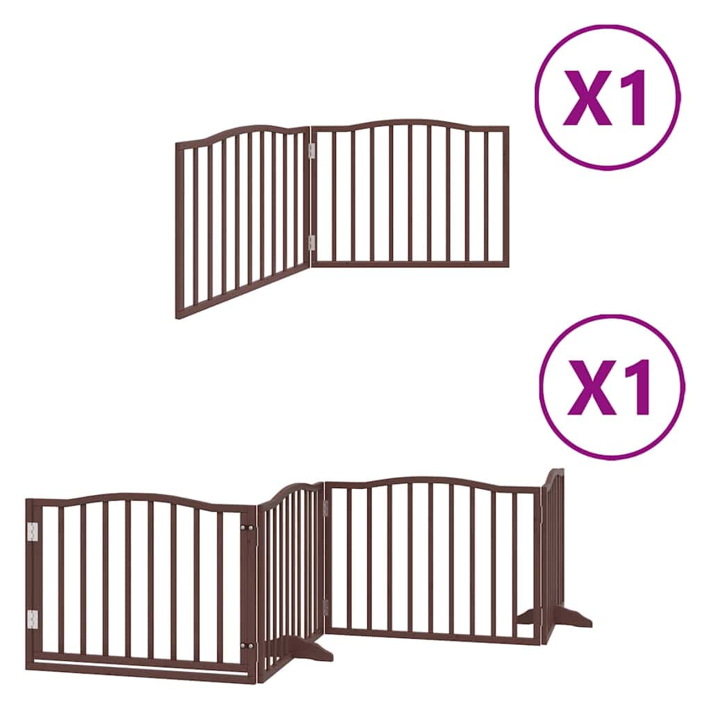 Cancello Cani Porta Pieghevole Marrone 6 Pannelli 480cm Pioppo — miniatura 2 di 11