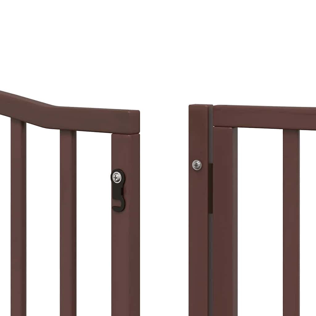 Cancello Cani Porta Pieghevole Marrone 6 Pannelli 480cm Pioppo — miniatura 9 di 11