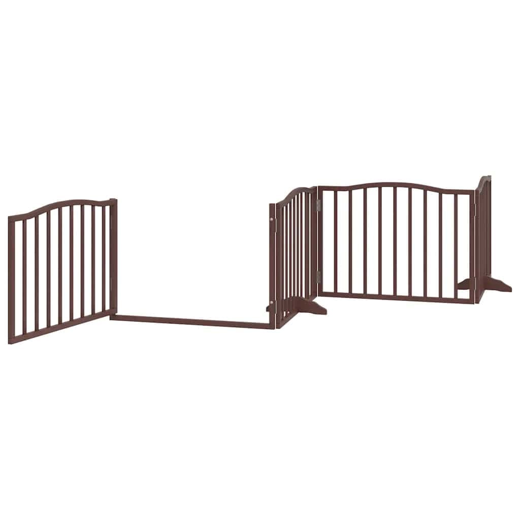 Cancello Cani Porta Pieghevole Marrone 8 Pannelli 640cm Pioppo — miniatura 4 di 11