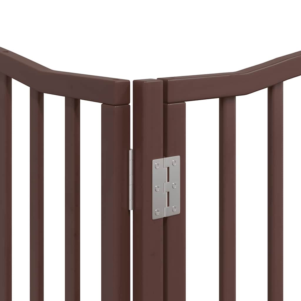 Cancello Cani Porta Pieghevole Marrone 8 Pannelli 640cm Pioppo — miniatura 10 di 11