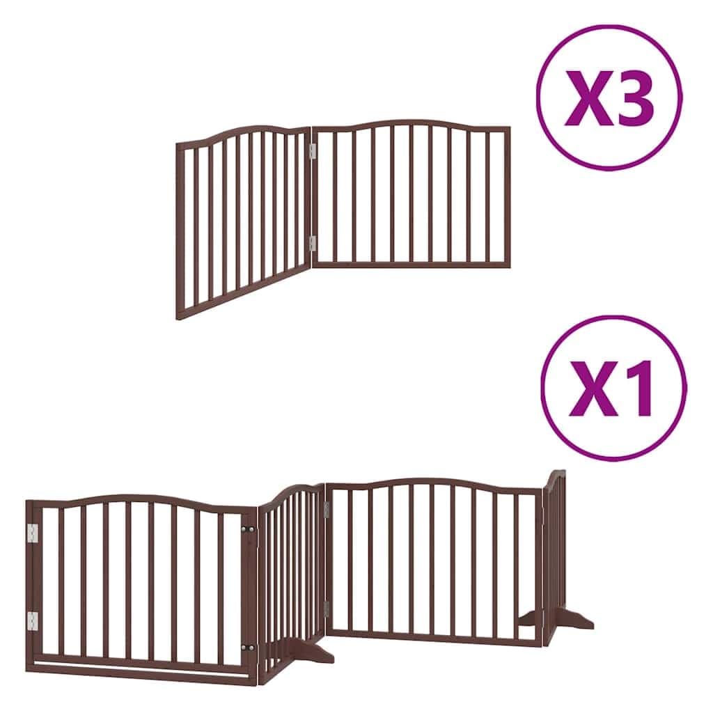 Cancello Cani Porta Pieghevole Marrone 10 Pannelli 800cm Pioppo — miniatura 2 di 11