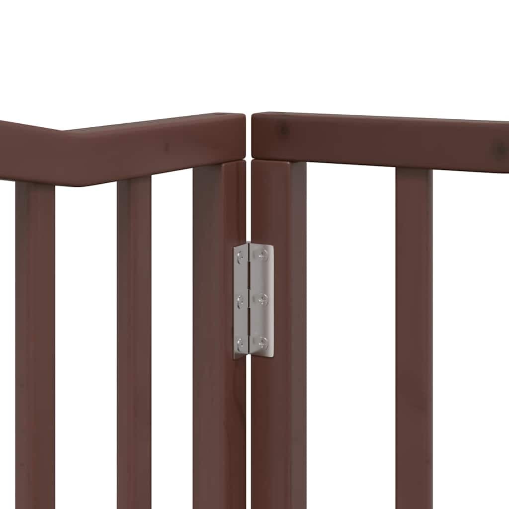 Cancello Cani Porta Pieghevole Marrone 10 Pannelli 800cm Pioppo — miniatura 8 di 11