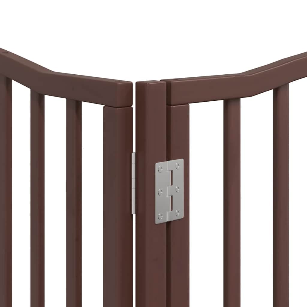 Cancello Cani Porta Pieghevole Marrone 10 Pannelli 800cm Pioppo — miniatura 10 di 11