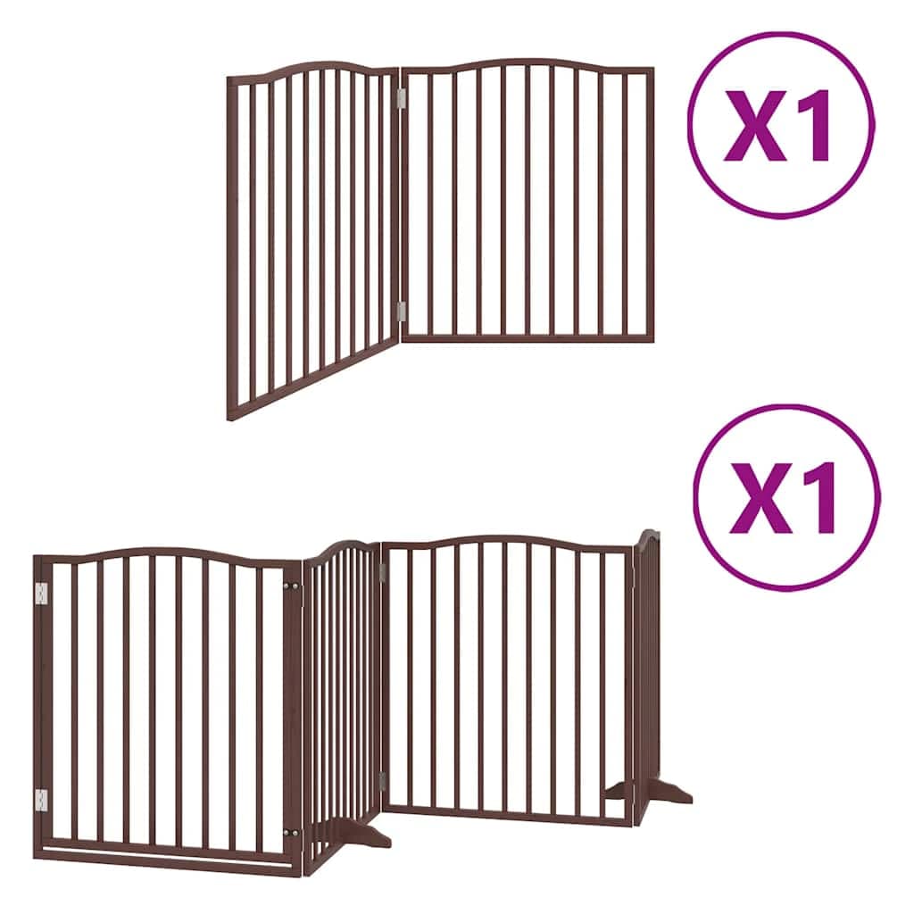 Cancello Cani Porta Pieghevole Marrone 6 Pannelli 480cm Pioppo — miniatura 2 di 11