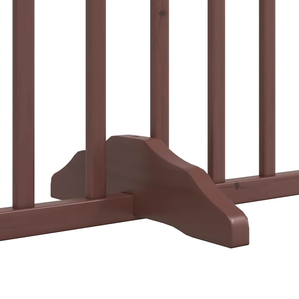 Cancello Cani Porta Pieghevole Marrone 6 Pannelli 480cm Pioppo — miniatura 7 di 11