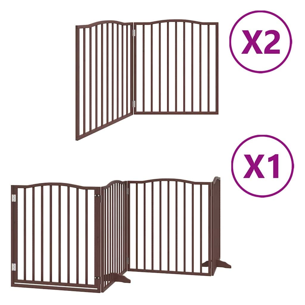 Cancello Cani Porta Pieghevole Marrone 8 Pannelli 640cm Pioppo — miniatura 2 di 11