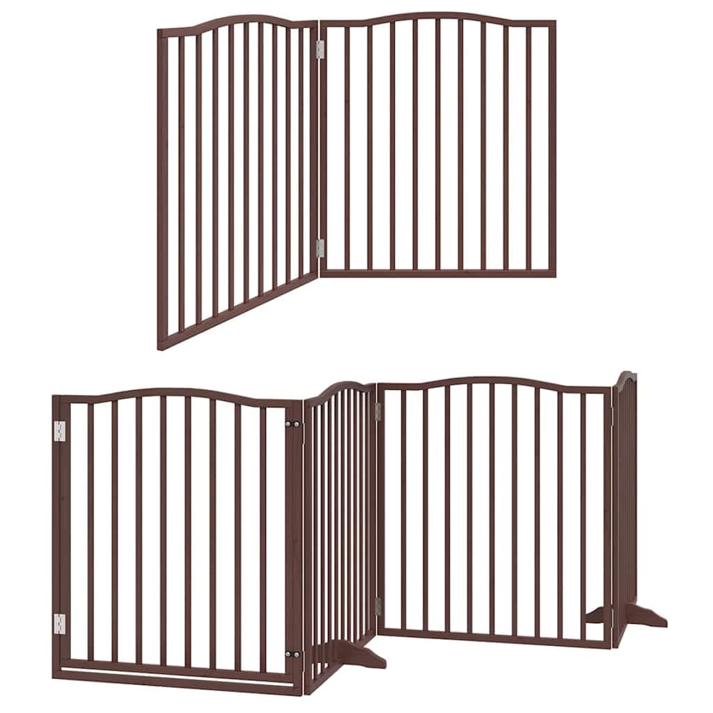 Cancello Cani Porta Pieghevole Marrone 8 Pannelli 640cm Pioppo — miniatura 3 di 11