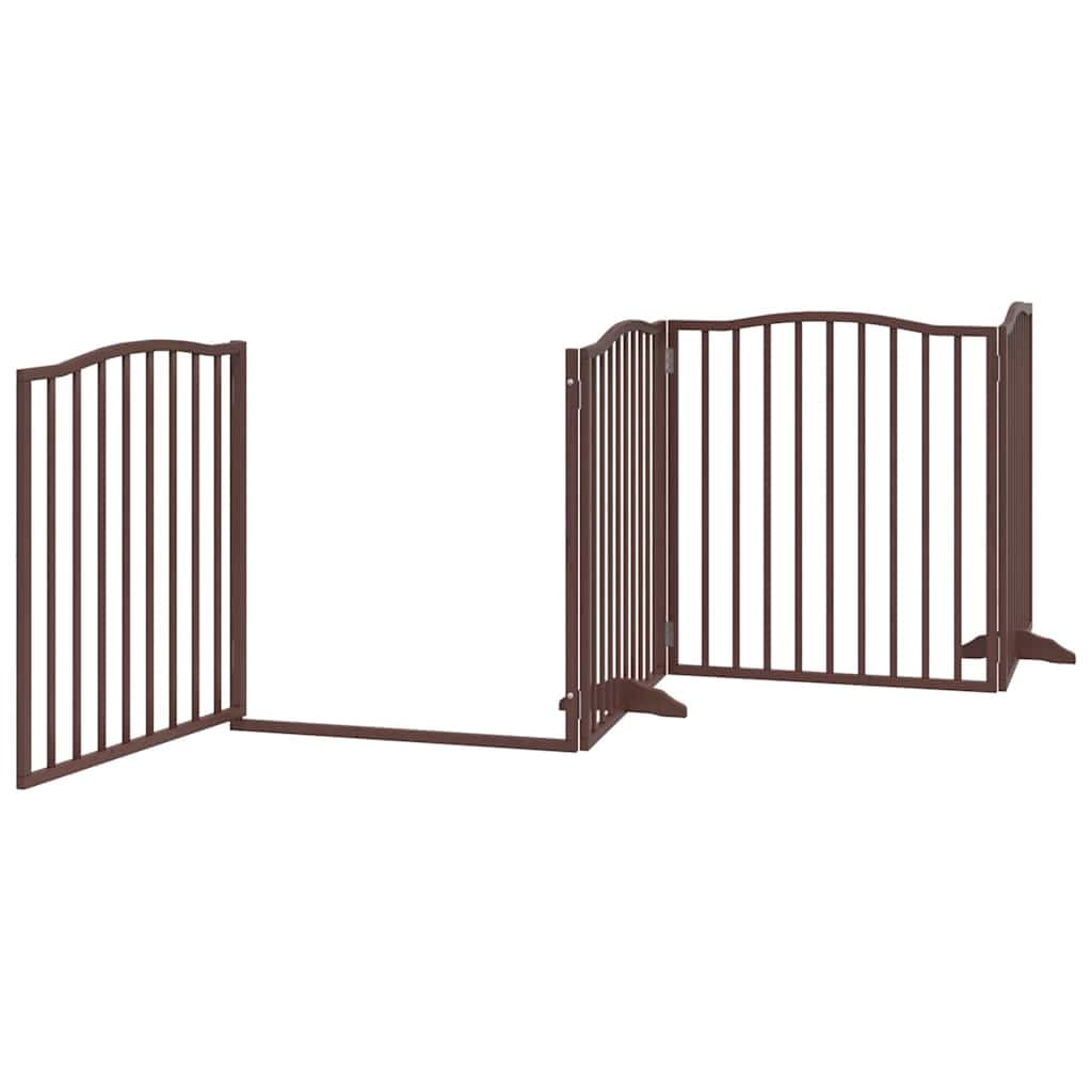 Cancello Cani Porta Pieghevole Marrone 8 Pannelli 640cm Pioppo — miniatura 4 di 11
