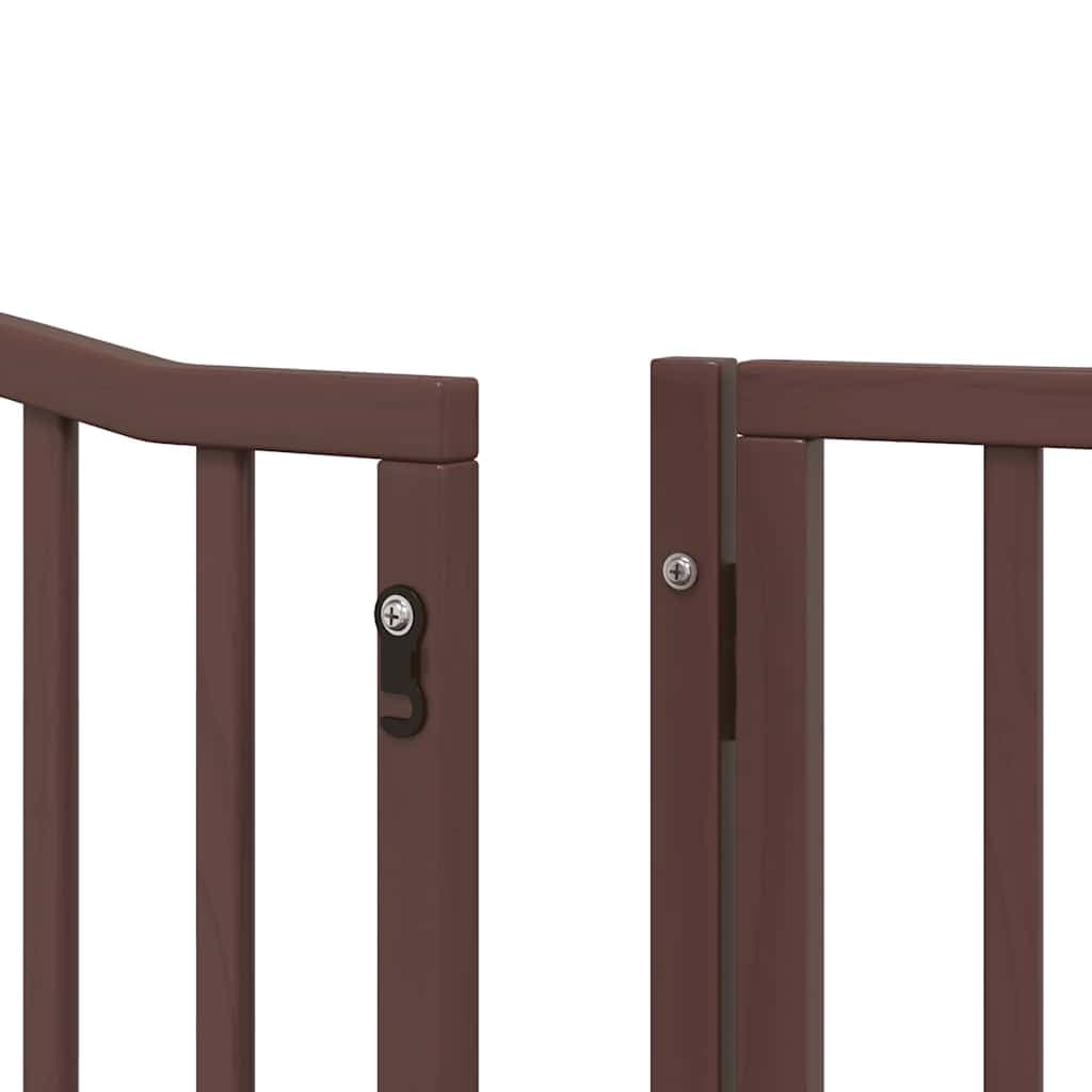 Cancello Cani Porta Pieghevole Marrone 8 Pannelli 640cm Pioppo — miniatura 10 di 11